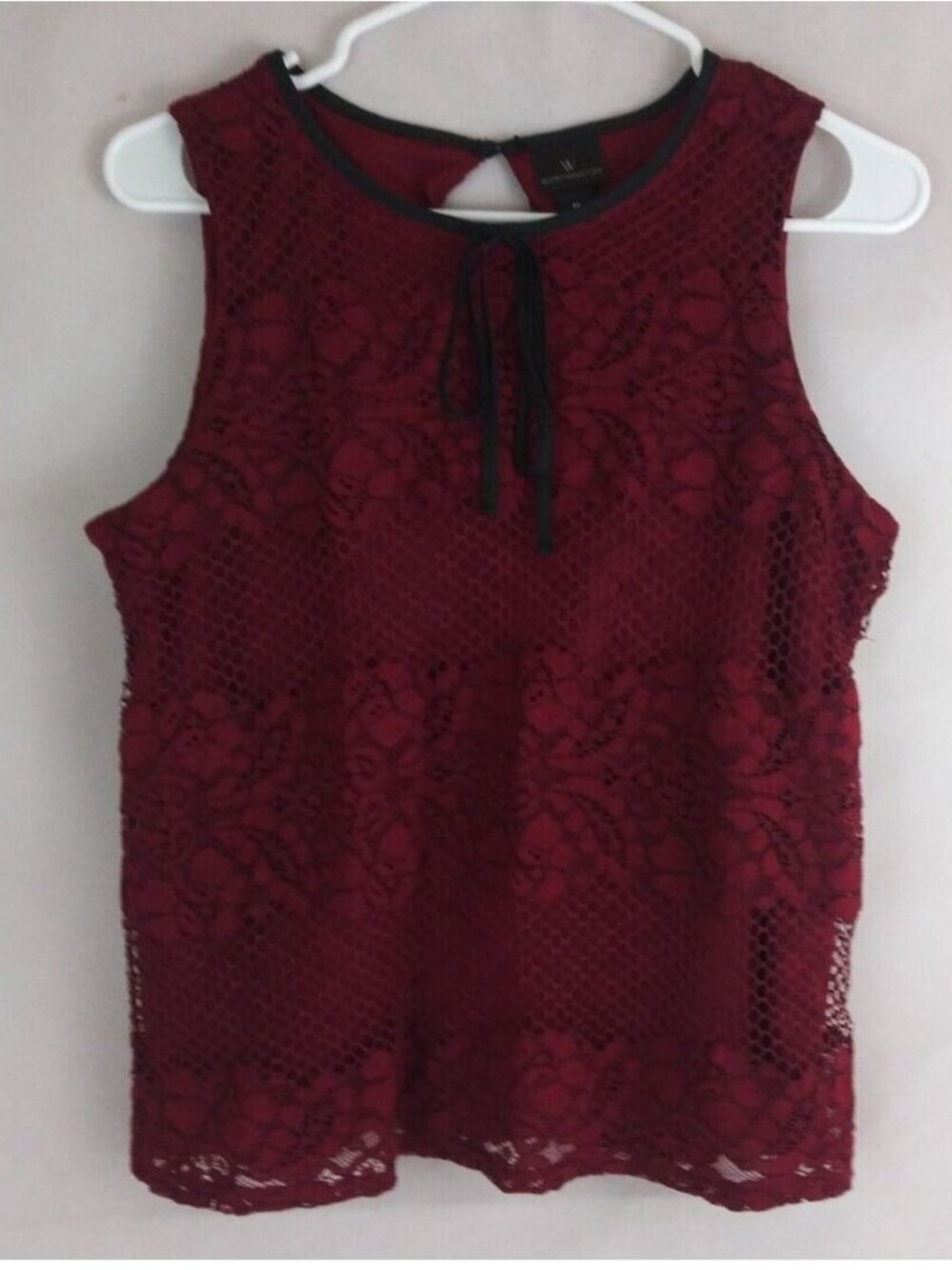 Worthington Women's Lined Lace Floral Sleeveless Blouse Size Medium